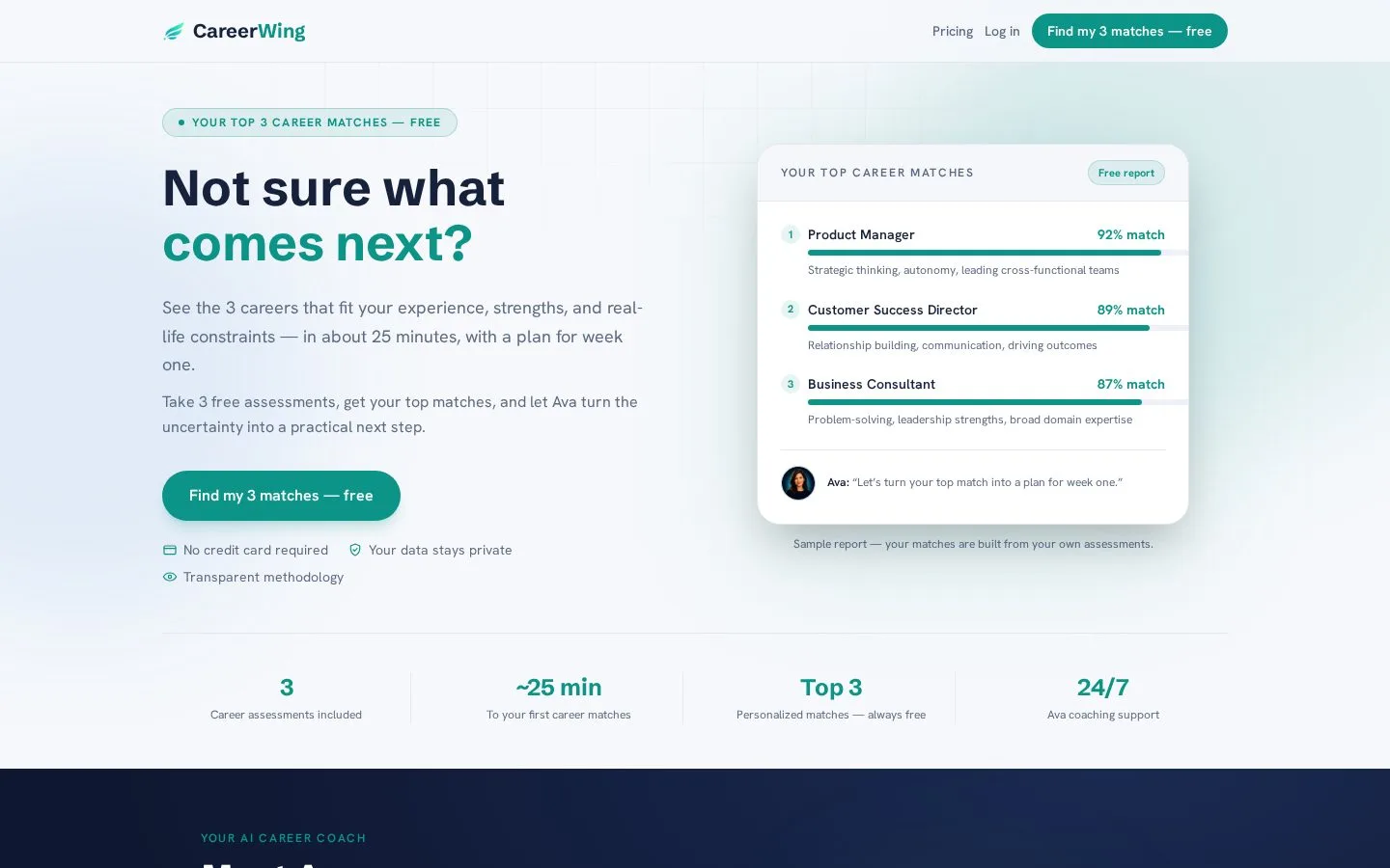 CareerWing website screenshot