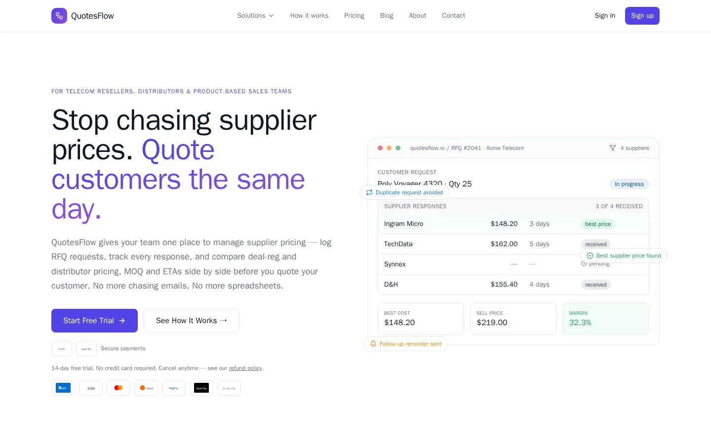 QuotesFlow website screenshot
